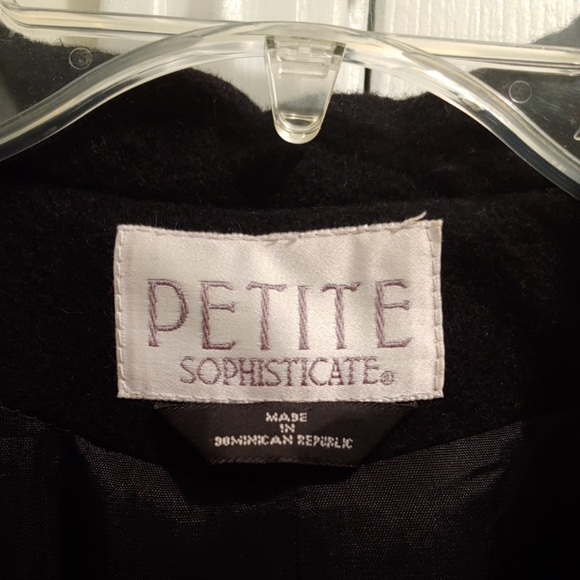 Petite Sophisticate Black Women's Double layered Trench Coat - Picture 7 of 8